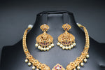 Beautiful AD And Multi Stone Ganesh Kante Set With Earrings