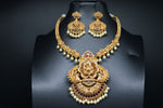 Beautiful AD And Multi Stone Ganesh Kante Set With Earrings