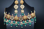 Beautiful AD And Multi Stone Jadav Kundan Lakshmi And Peacock Set With Long Earrings
